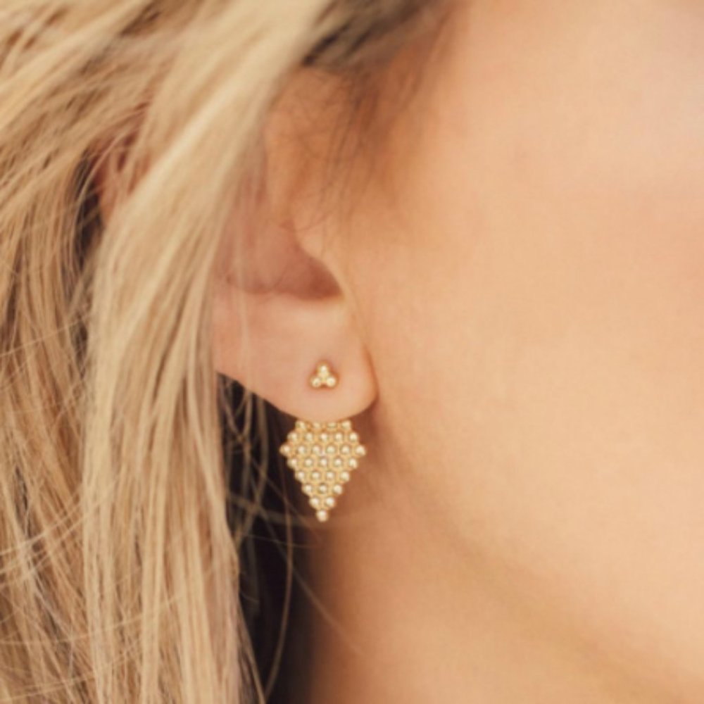 Gold Tone Simple Minimalist Geometric Earrings